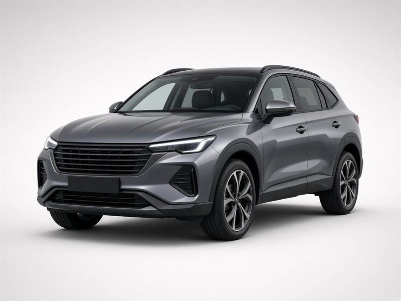 Gri kompakt SUV kiralık araç, stüdyo çekimi